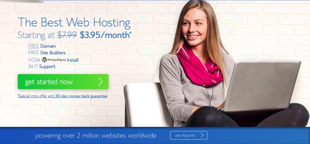 Bluehost sales screen