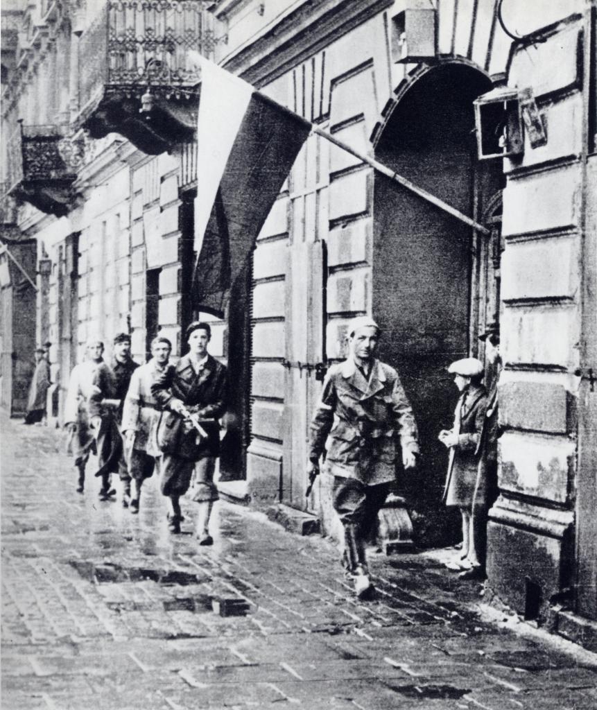 A Home Army patrol in the early days of the Uprising