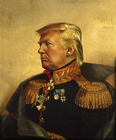Donald Trump portrait in military uniform