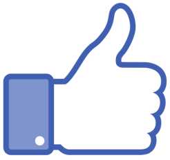 Facebook like button thumbs-up symbol