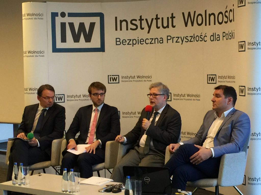 Scholars of the Freedom Institute in Warsaw, Poland presenting their report on Polish and British visions for the future of the EU