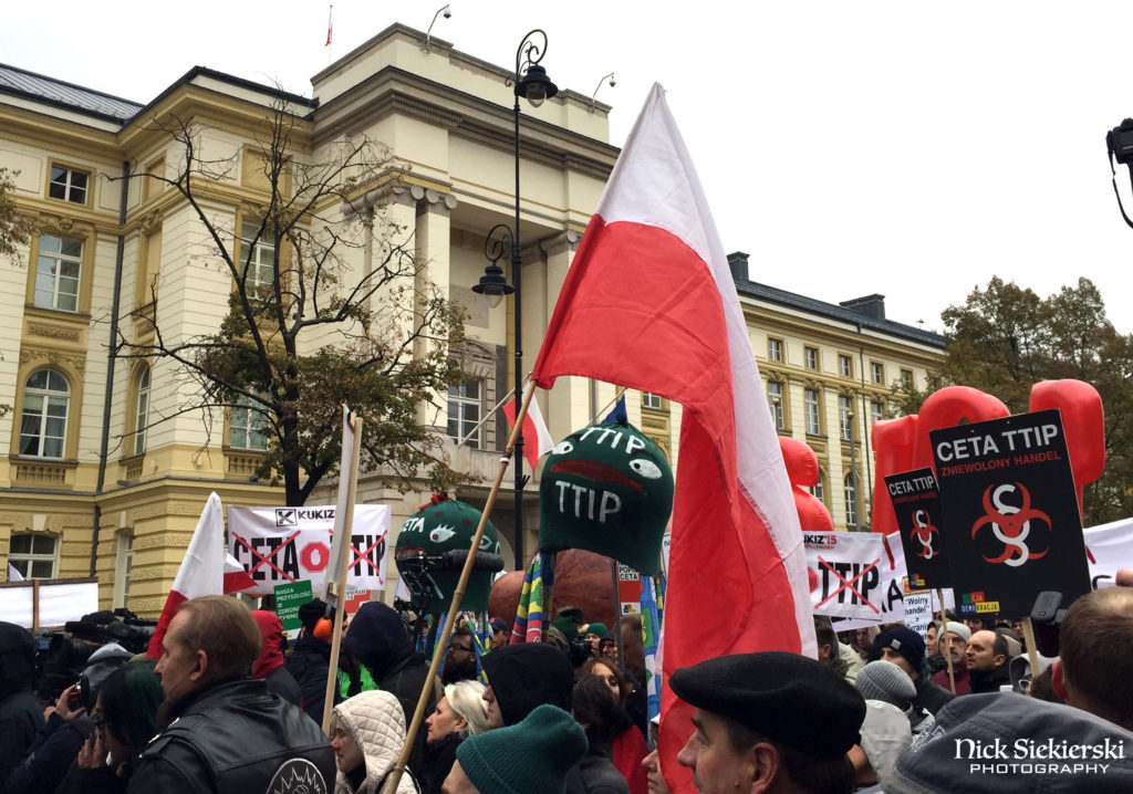 Anti-TTIP and CETA protest in Warsaw, October 15, 2016