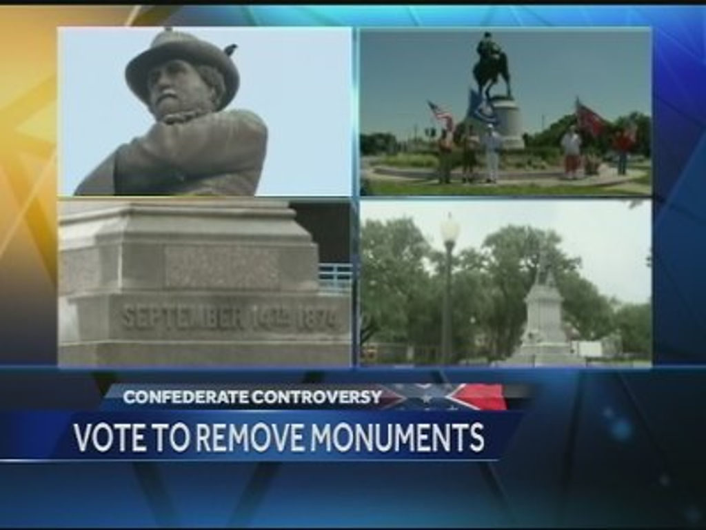 collage of confederate monument images in New Orleans