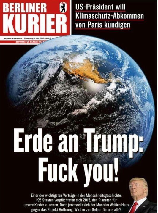 Berliner Kurier fuck Trump cover